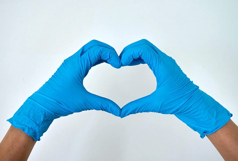 ihocon: Disposable Nitrile Gloves 一次性手套, Size M,  100個