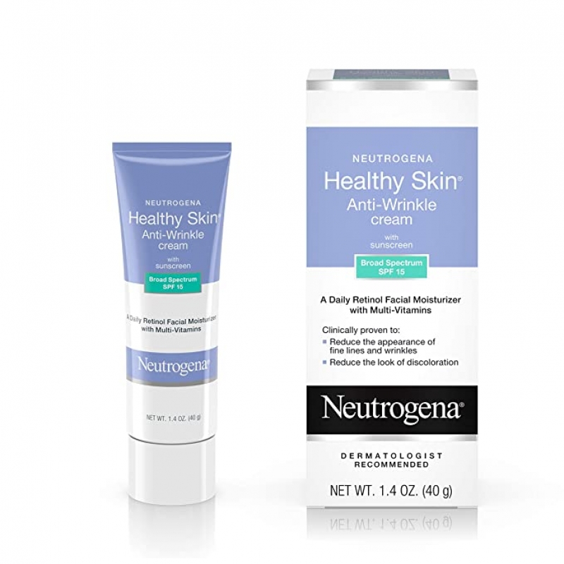 ihocon: 露得清 Neutrogena Healthy Skin Anti-Wrinkle Retinol & Vitamin E Daily Moisturizer with SPF 15 Sunscreen, 1.4 oz 抗皺保濕乳