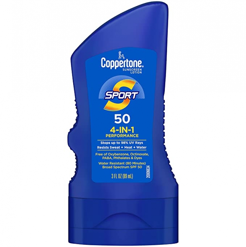 ihocon: Coppertone SPORT Sunscreen Lotion SPF 50, Water Resistant Sunscreen 3 Fl Oz 防曬乳