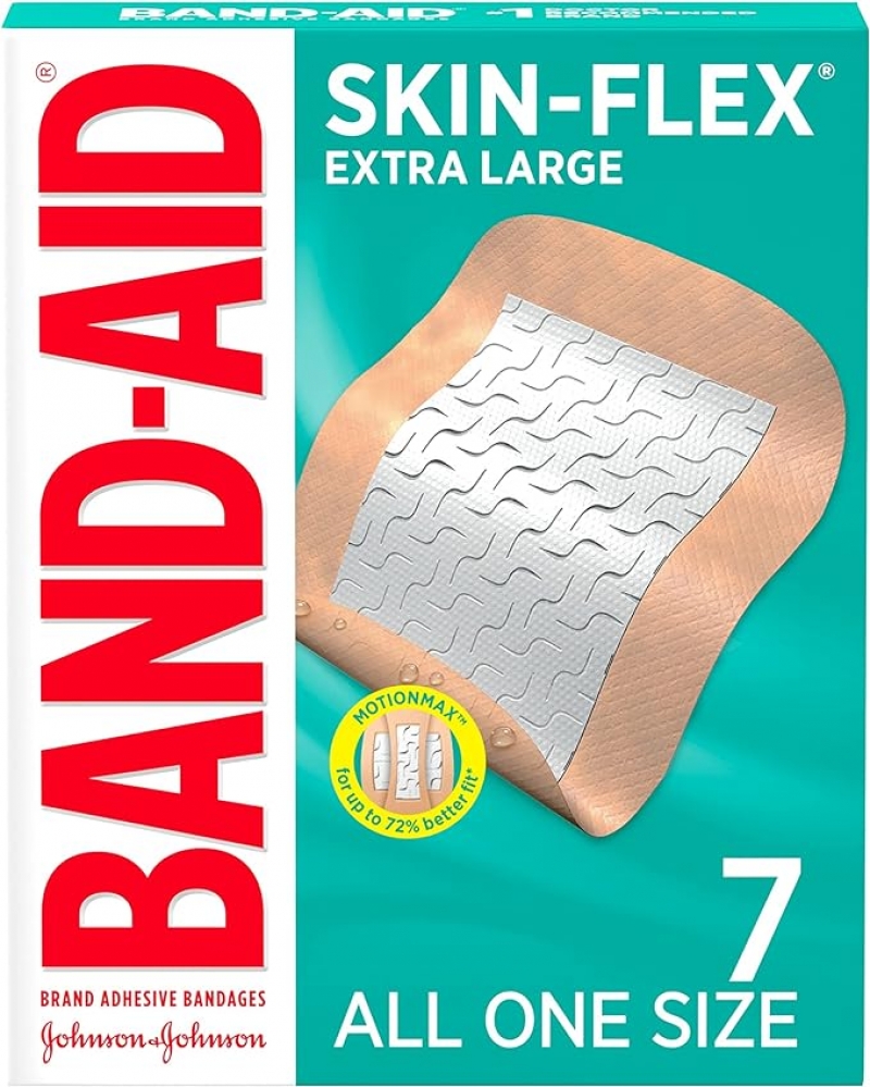 ihocon: Band-Aid Brand Skin-Flex Adhesive Bandages 超大OK绷/创可贴, 7片