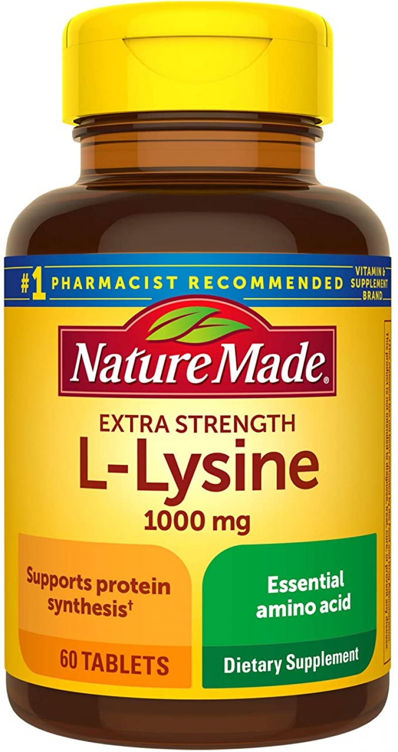 ihocon: Nature Made Extra Strength L-Lysine 1000 mg Tablets, 60 Count for Protein Synthesis 左旋離胺酸