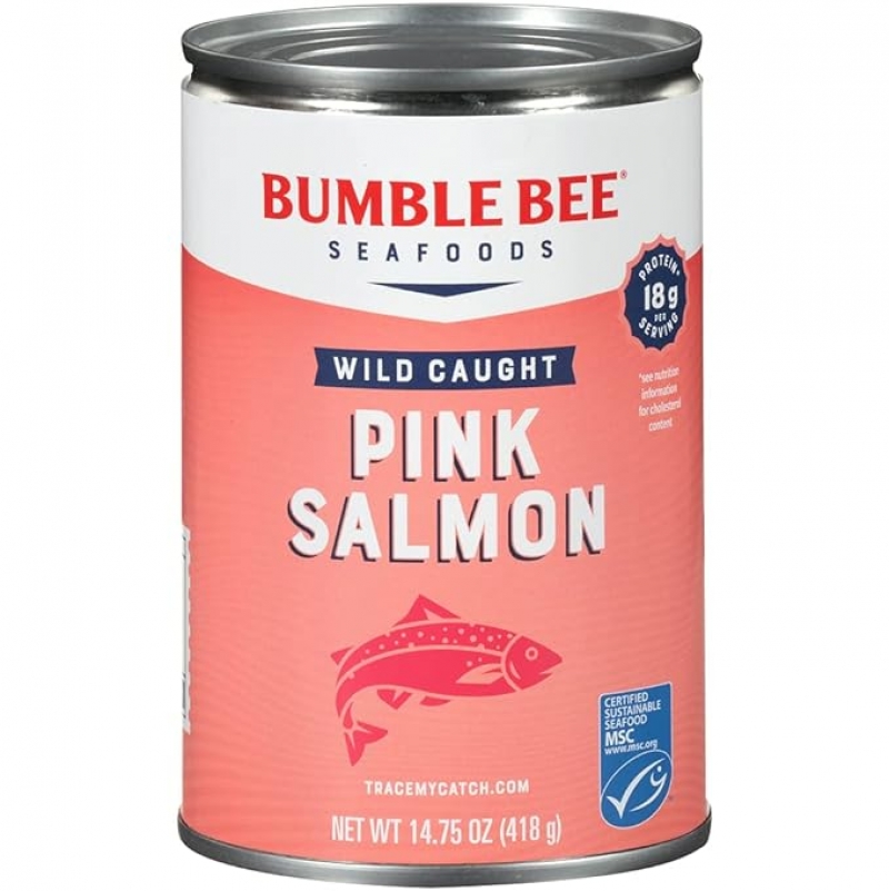 ihocon: Bumble Bee Pink Salmon, Premium Wild 野生粉紅鮭魚罐頭14.75 oz