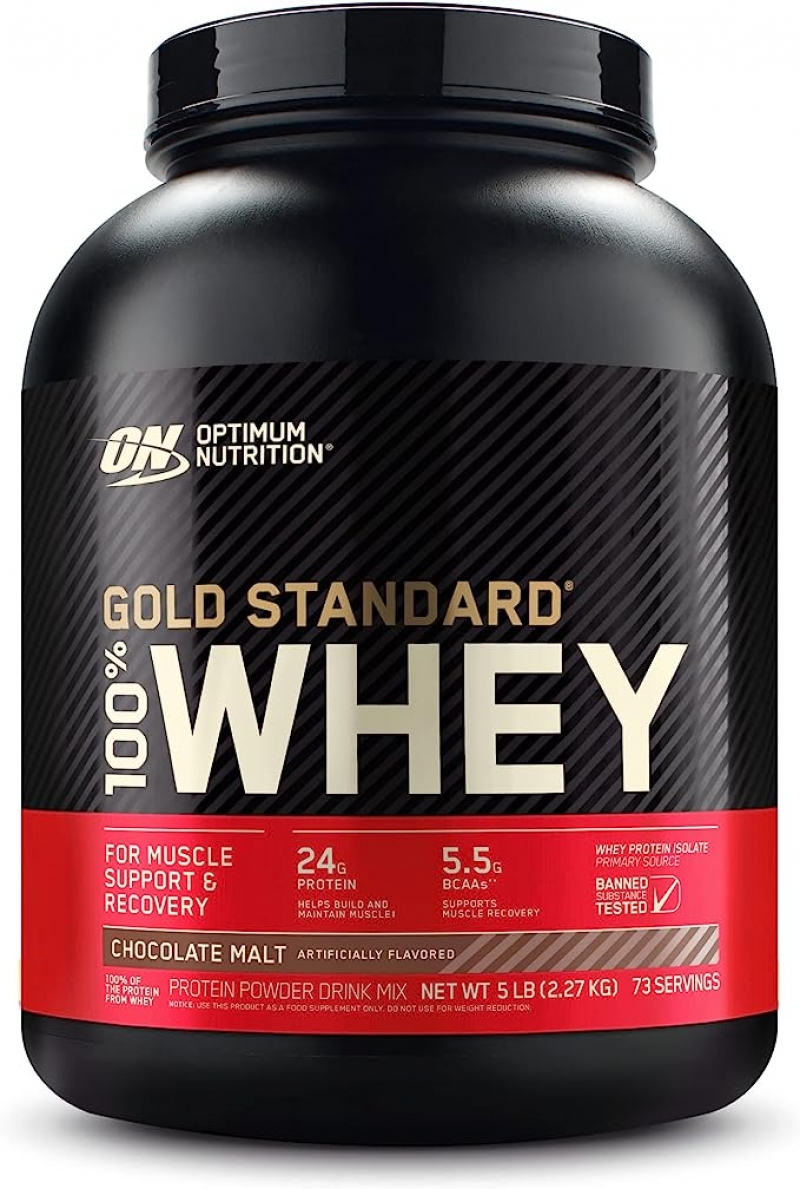 ihocon: Optimum Nutrition Gold Standard 100% Whey Protein Powder, Chocolate Malt 乳清蛋白粉 5磅