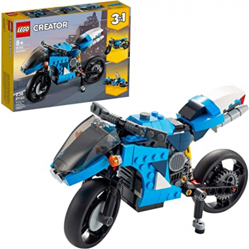 ihocon: LEGO Creator 3in1 Superbike 31114 Toy Motorcycle Building Kit, New 2021 (236 Pieces)