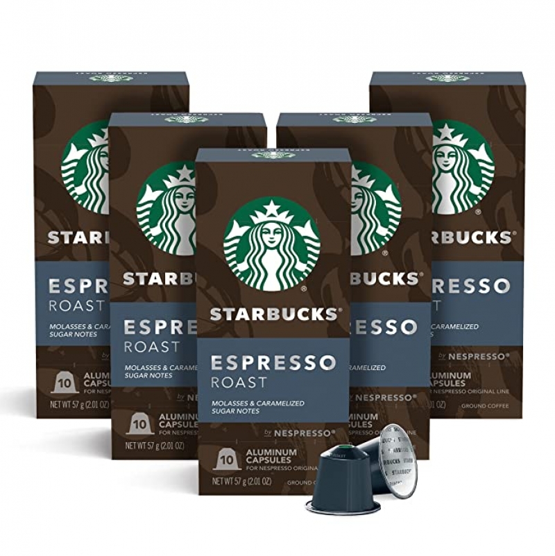 ihocon: Starbucks by Nespresso, Espresso Dark Roast (50-count, compatible with Nespresso Original Line System) 咖啡膠囊