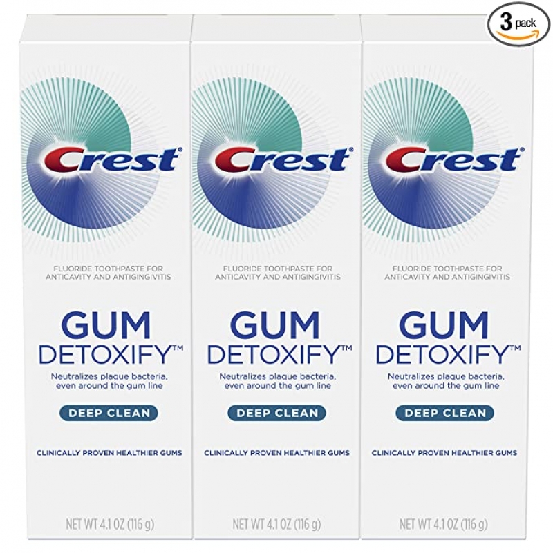 ihocon: Crest Toothpaste Gum Detoxify Deep Clean, 4.1oz (Pack of 3)  深層清潔牙膏