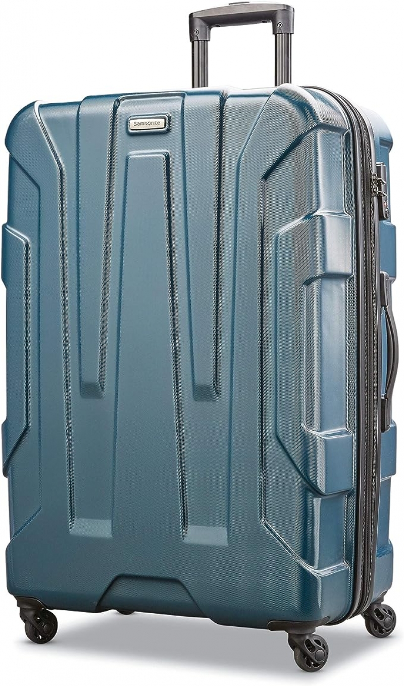 ihocon: Samsonite Centric Hardside Expandable Luggage with Spinner Wheels, Teal, Checked-Large 28-Inch   硬殼行李箱-多色可選