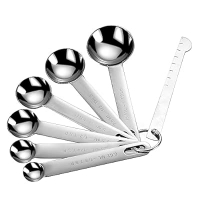 ihocon: Junvaia Stackable Measuring Spoons Set of 7 Including Leveler, Tablespoon 不銹鋼量匙