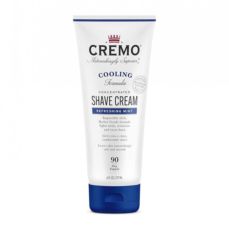 ihocon: Cremo Barber Grade Cooling Shave Cream, Astonishingly Superior Ultra-Slick Shaving Cream Fights Nicks, Cuts and Razor Burn 男士刮胡膏 6 Fl Oz