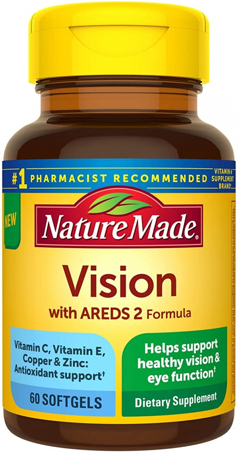 ihocon: Nature Made Vision with AREDS 2 Formula, Eye Vitamins with Lutein & Zeaxanthin, Vitamin C, Vitamin E, Zinc, and Copper, 60 Softgels 視力保健補充品