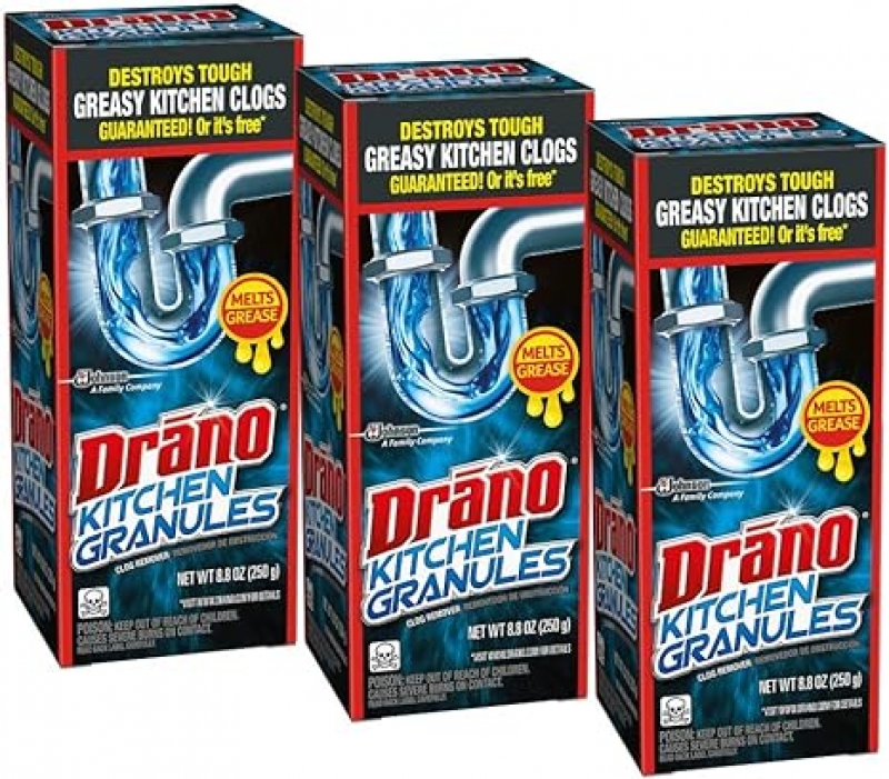 ihocon: Drano Kitchen Granules Clog Remover 廚房水管疏通劑 8.8 oz, 3罐