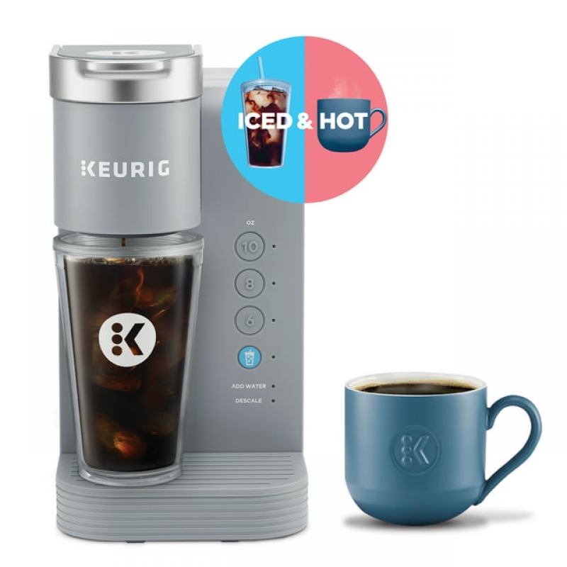 ihocon: Keurig K-Iced Essentials Gray Iced and Hot Single-Serve K-Cup Pod Coffee Maker  胶囊咖啡机