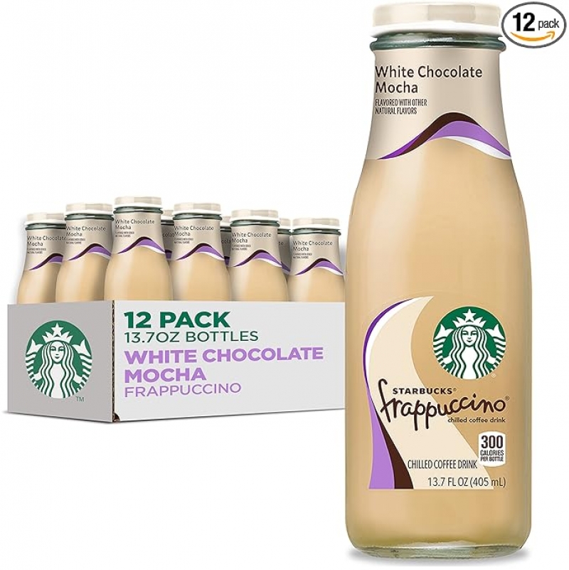 ihocon: Starbucks Frappuccino Coffee Drink, White Chocolate Mocha 星巴克咖啡，白巧克力摩卡, 13.7 fl oz, 12瓶