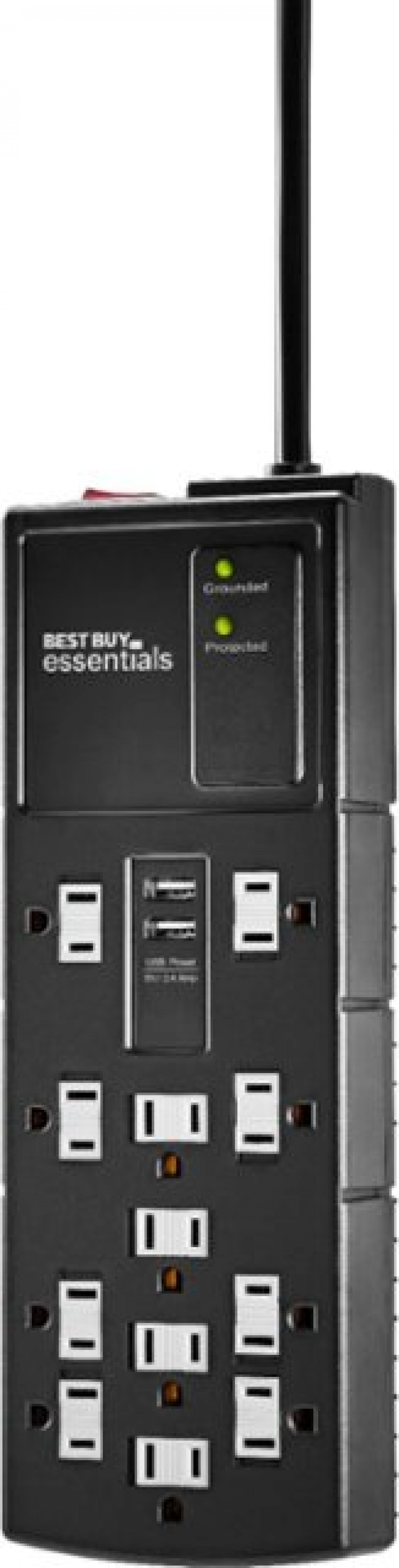 ihocon: [Best Buy自家品牌] Best Buy essentials 12-Outlet/2-USB Surge Protector Strip 電湧保護電源板/延長線插座 (12個插座 + 2個USB槽)