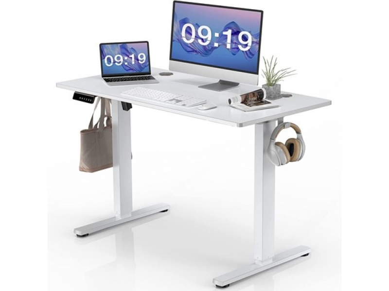 ihocon: Standing Desk, 48 x 24吋 Electric Height Adjustable Computer Desk 电动调高度站立式电脑桌