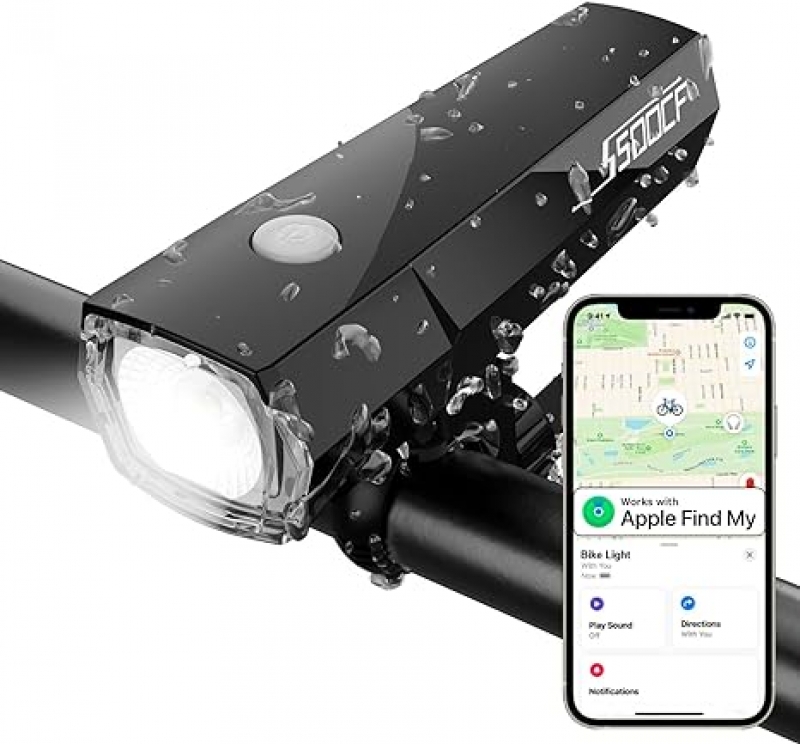 ihocon: Zoopabaus Bike Light Works with Apple Find My 自行车灯, 内建定位器