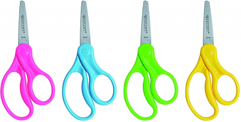 ihocon: Westcott Right- & Left-Handed Scissors For Kids 5吋兒童剪刀 6把 (左, 右手均適用)