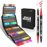 ihocon: nauets Dual Brush Marker Pens,120 Colors Markers Set 雙頭彩色筆記 120枝