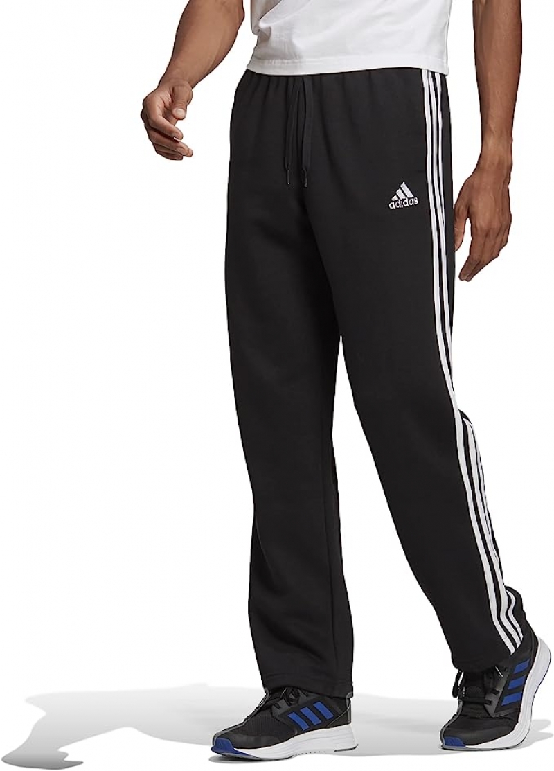 ihocon: adidas Men's Essentials Fleece Open Hem 3-Stripes Pants 愛迪達男士長褲
