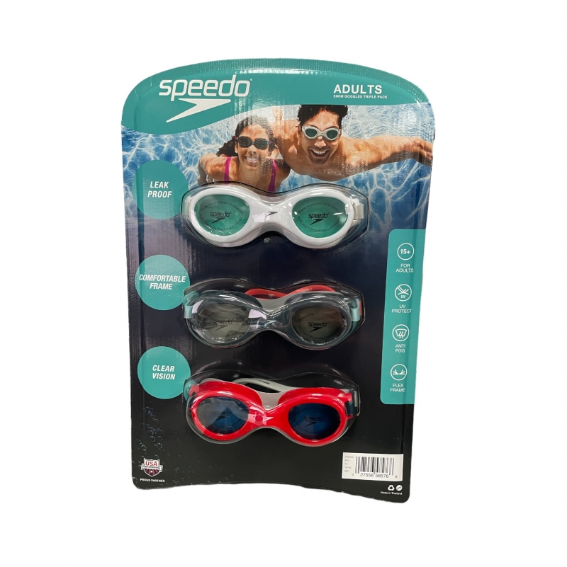 ihocon: Speedo 3 Pack Adult Leak Proof and Anti Fog Swim Goggles 成人游泳蛙鏡 3個