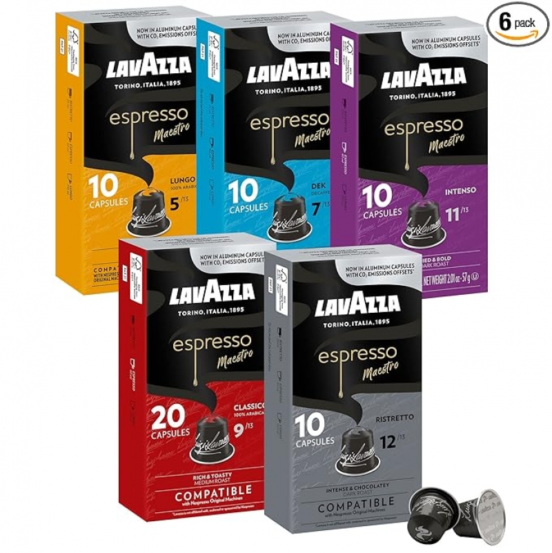 ihocon: Lavazza Variety Pack Aluminum Espresso Capsules咖啡膠囊 60個 (Nespresso Original 咖啡機適用)