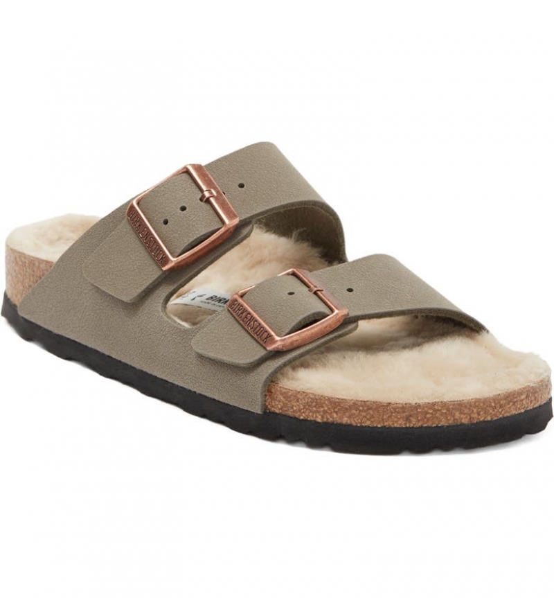 ihocon: Birkenstock Arizona Genuine Shearling Lined Slide Sandal 羊毛內襯女鞋