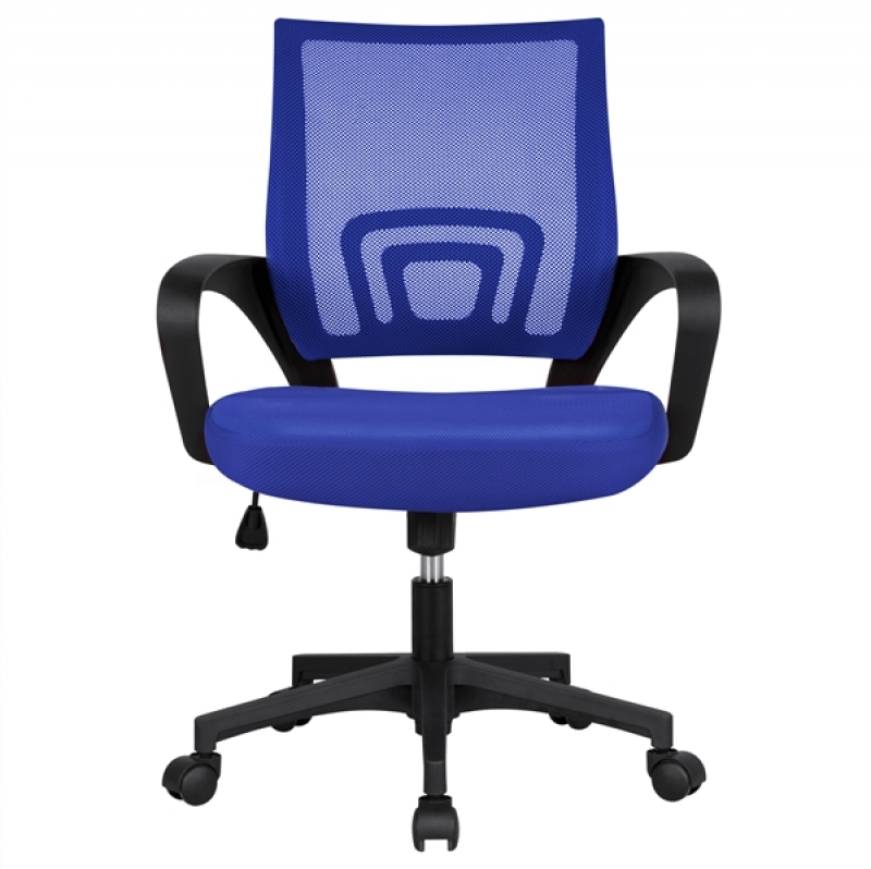 ihocon: Smilemart Adjustable Mid Back Mesh Swivel Office Chair with Armrests 網布辦公椅/電腦椅