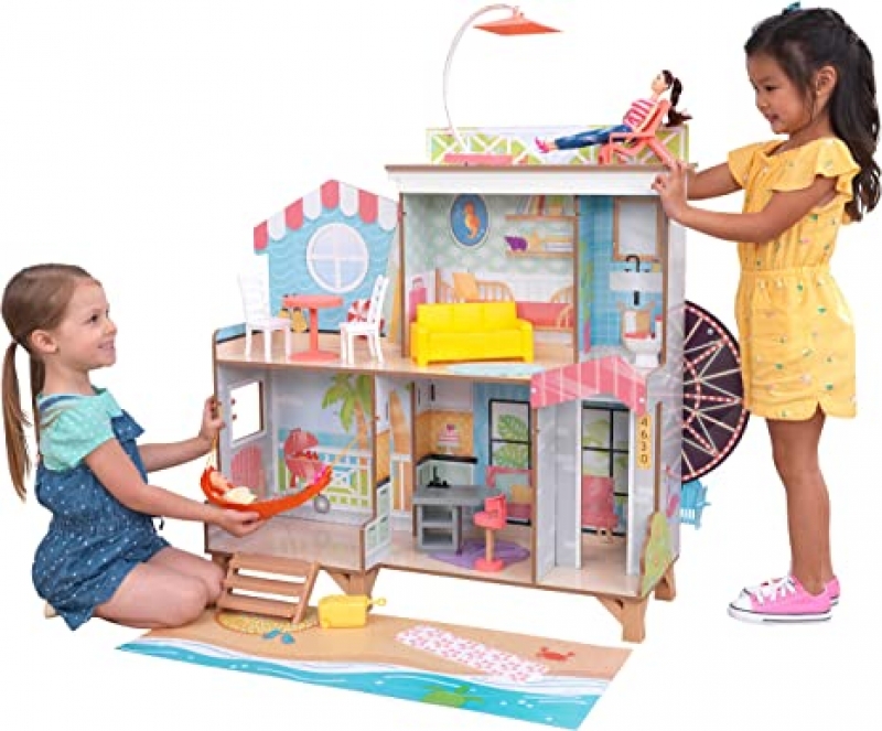 ihocon: KidKraft Ferris Wheel Fun Beach House Dollhouse 娃娃屋