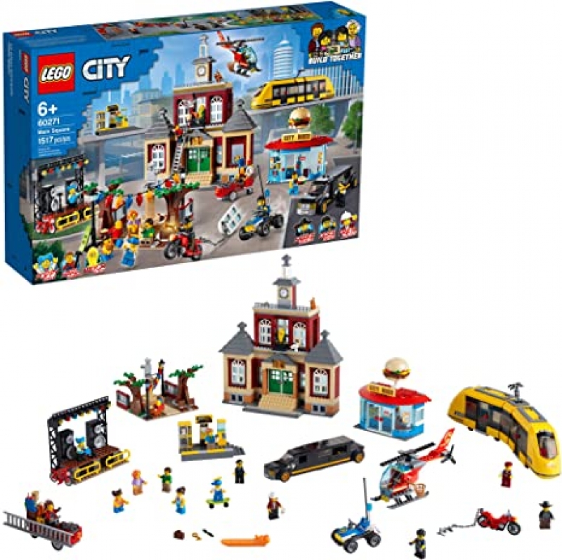 ihocon: [2021年新款] LEGO City Main Square 60271 Set, Cool Building Toy for Kids, New 2021 (1,517 Pieces)