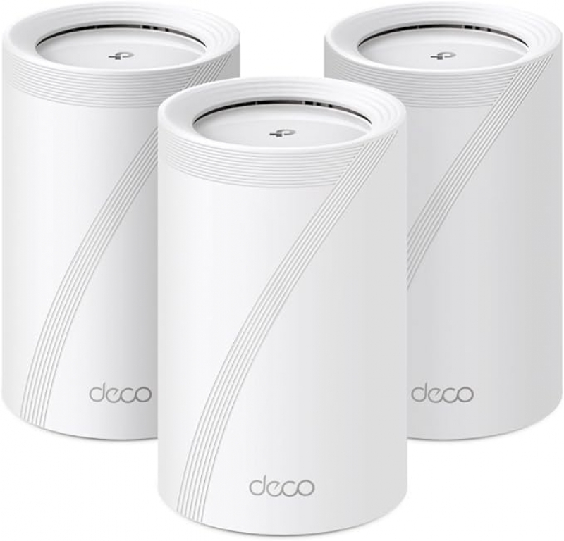 ihocon: TP-Link Tri-Band WiFi 7 BE10000 Whole Home Mesh System (Deco BE63) | 6-Stream 10 Gbps | 4 × 2.5G Ports Wired Backhaul, 4× Smart Internal Antennas | VPN, AI-Roaming, MU-MIMO, HomeShield (3-Pack) 全家網路系統(覆蓋Up to 7,600平方呎) 