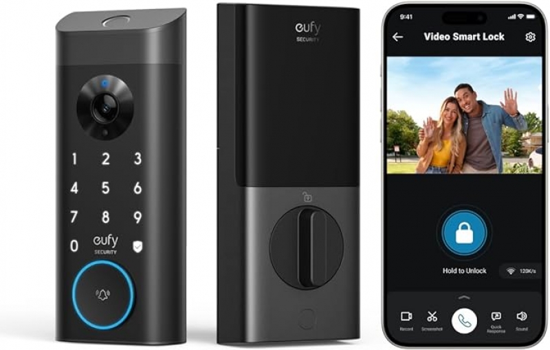 ihocon: eufy Security Video Smart Lock E330, 3-in-1 Camera+Doorbell+Fingerprint Keyless Entry Door Lock, WiFi  三合一攝影機+門鈴+智能門鎖