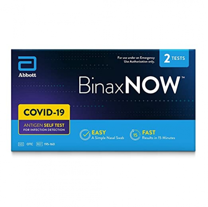 ihocon: BinaxNOW COVID‐19 Antigen Self Test (2 Count) 新冠病毒自我檢測試劑, 15分鐘知結果