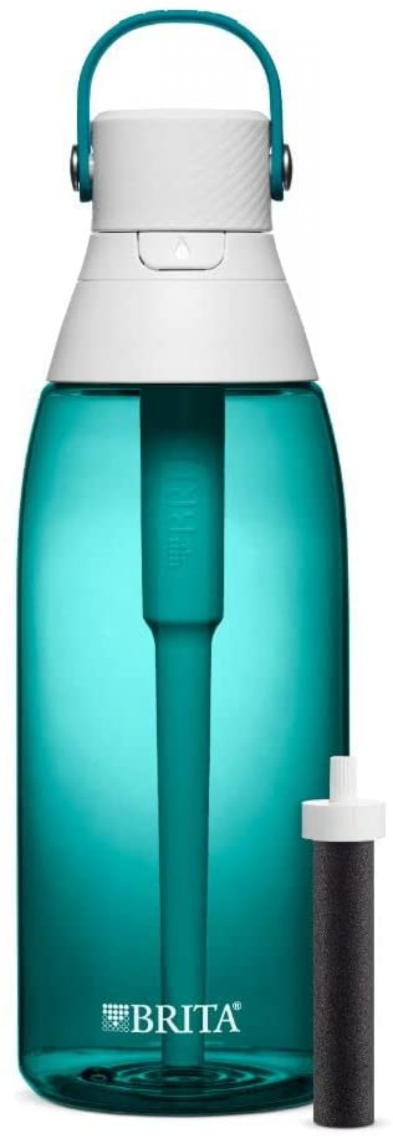 ihocon: Brita Plastic Water Filter Bottle, 36 Ounce, Sea Glass, 1 Count 隨身濾水瓶, 含濾芯