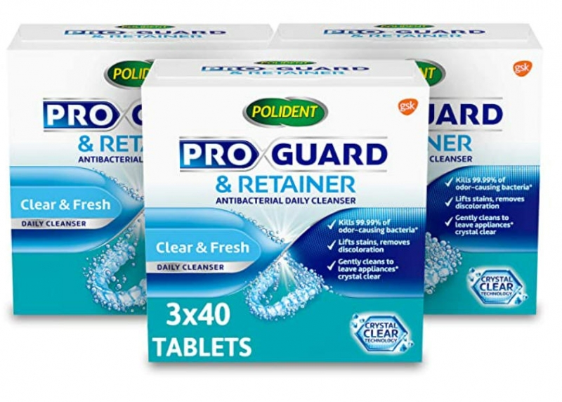 ihocon: Polident ProGuard and Retainer Cleaning Tablets - 40 Count (Pack of 3) 牙套清潔錠