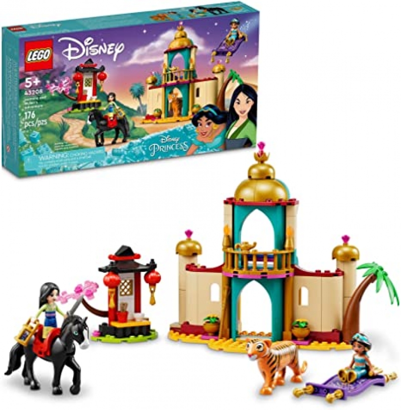 ihocon: 樂高積木LEGO Disney Princess Jasmine and Mulan’s Adventure 43208 Building Toy Set (176 Pieces)