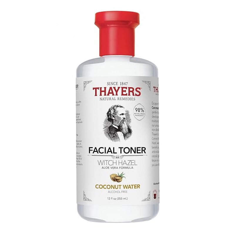 ihocon: THAYERS Alcohol-Free, Hydrating Coconut Water Witch Hazel Facial Toner with Aloe Vera Formula, Vegan, Dermatologist Tested and Recommended, 12 Oz  金縷梅無酒精保濕椰子爽膚水