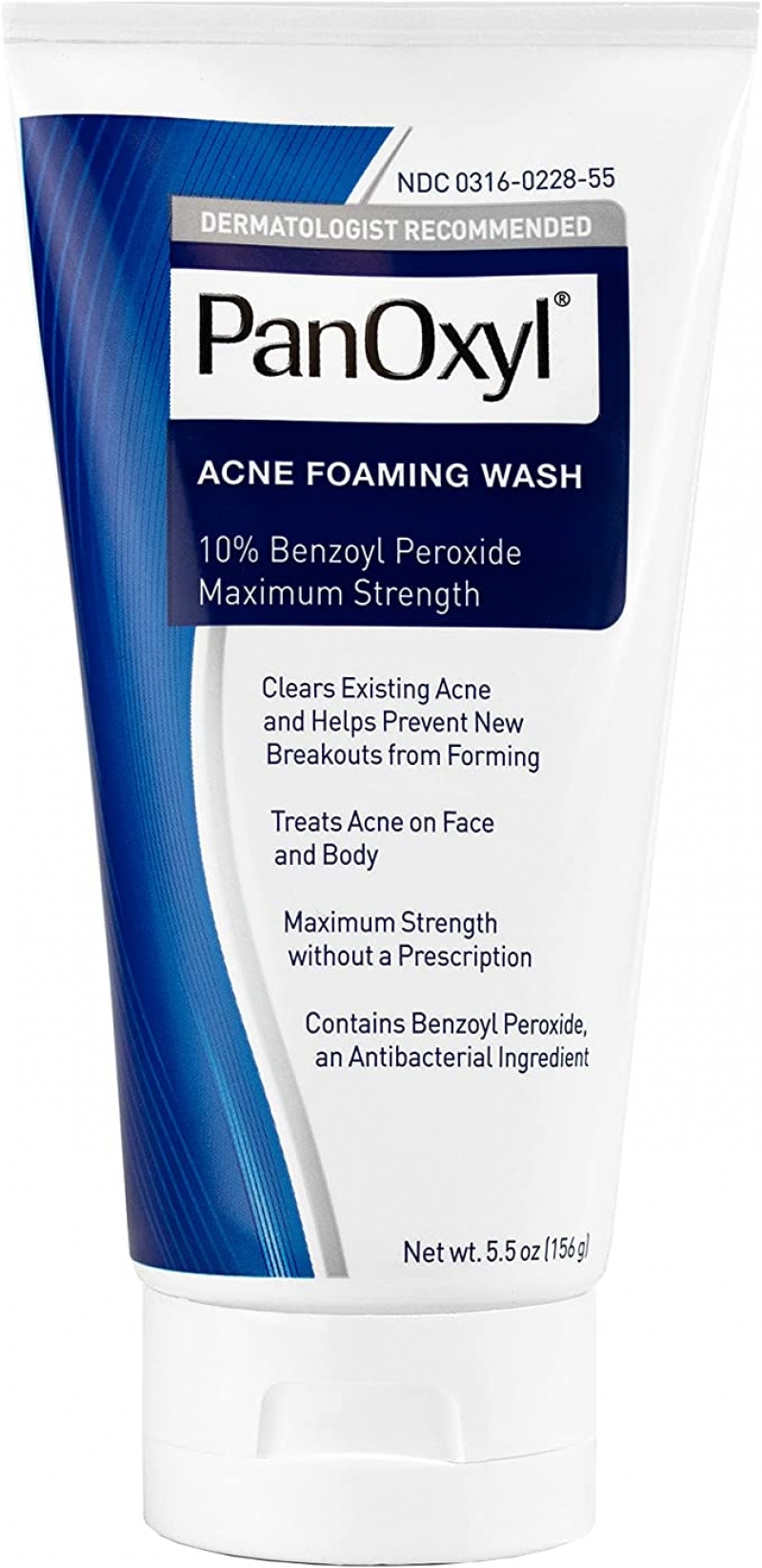 ihocon: PanOxyl Acne Foaming Wash Benzoyl Peroxide 10% Maximum Strength Antimicrobial, 5.5 Ounce 青青痘泡沫洗面乳