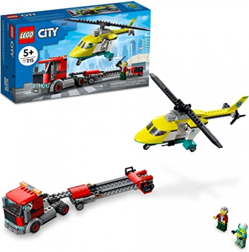 ihocon: 樂高積木LEGO City Rescue Helicopter Transport 60343 Building Kit(215 Pieces) 