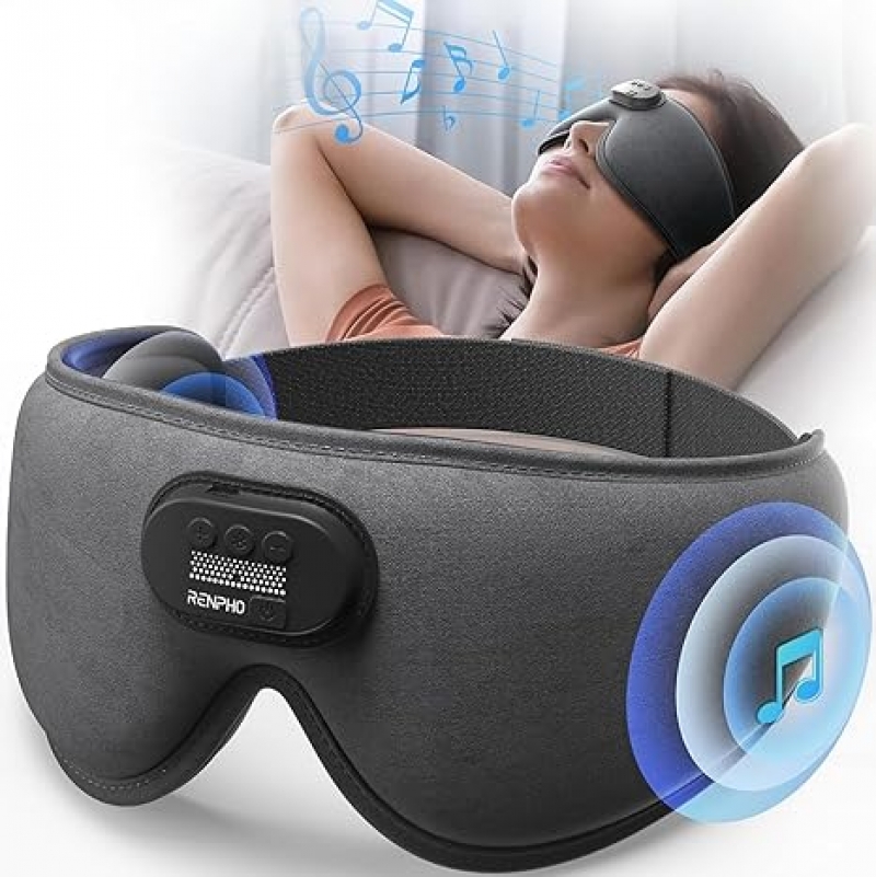 ihocon: RENPHO Ultra Soft 3D Blackout Wireless Sleeping Mask  藍牙眼罩耳機