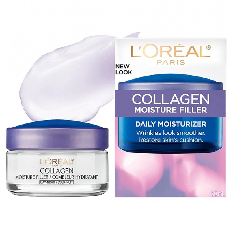 ihocon: 巴黎歐萊雅L’Oréal Paris Collagen Daily Face Moisturizer, Reduce Wrinkles, Face Cream 膠原蛋白保濕霜 1.7 oz