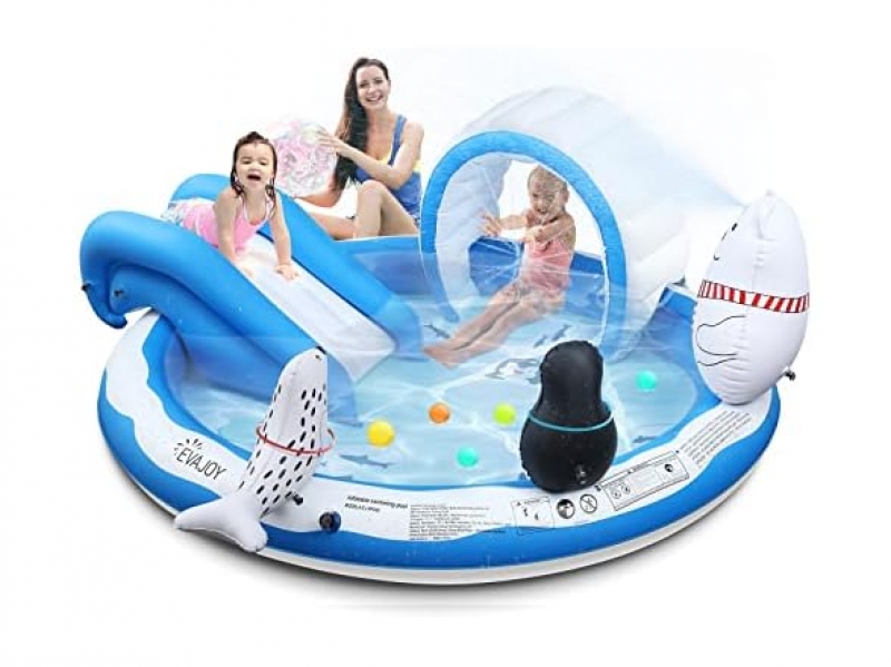 ihocon: EVAJOY Kiddie Pool with Slide 充氣泳池