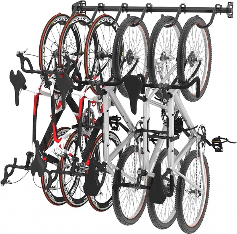 ihocon: FLEXIMOUNTS 6-Bike Storage Rack for Garage, Heavy-Duty Wall Mount Hanger for Home & Garage, Holds Up to 300lbs  壁掛式自行車架