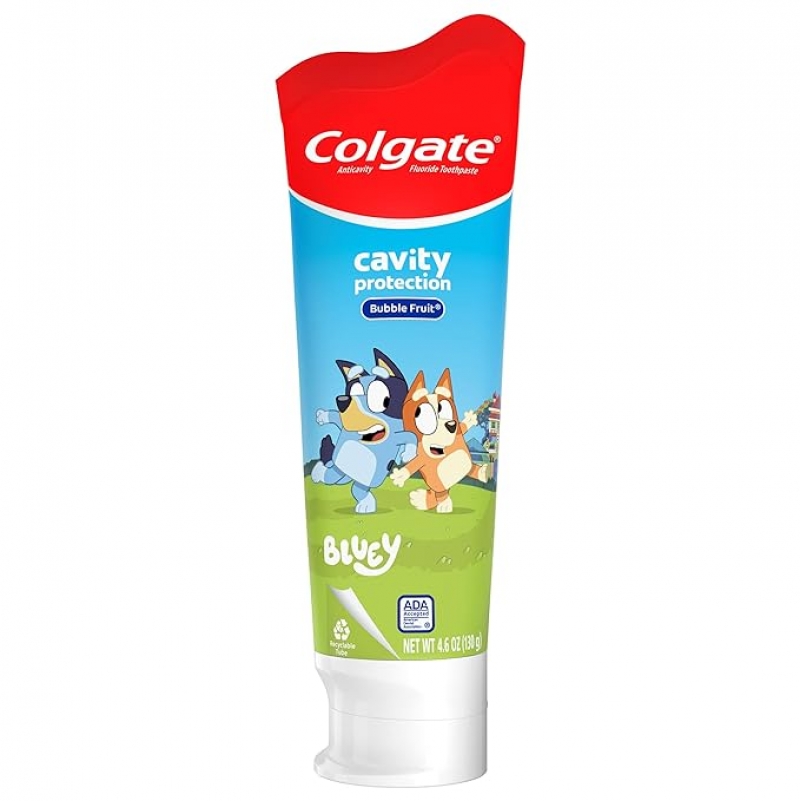 ihocon: 高露洁Colgate Kids Bluey Toothpaste with Fluoride, Fights Cavities, Mild Fruit Flavor, Sugar Free 儿童含氟牙膏 4.6 Oz