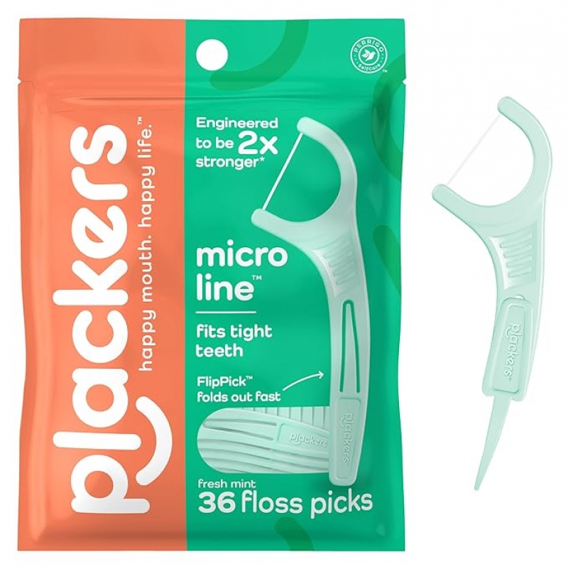 ihocon: Plackers Micro Line Dental Floss Picks, Fold-Out FlipPick牙線棒 36 支
