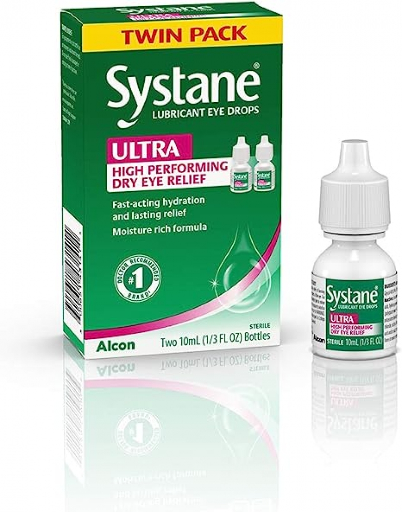 ihocon: Systane Ultra Lubricant Eye Drops, Artificial Tears for Dry Eye 人工淚液 10-mL 2瓶