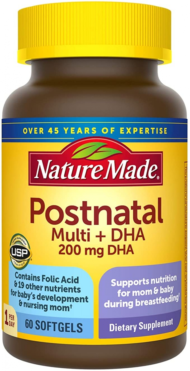 ihocon: Nature Made Postnatal Multivitamin + DHA 200 mg, 60 Softgels 產後哺乳期綜合維他命
