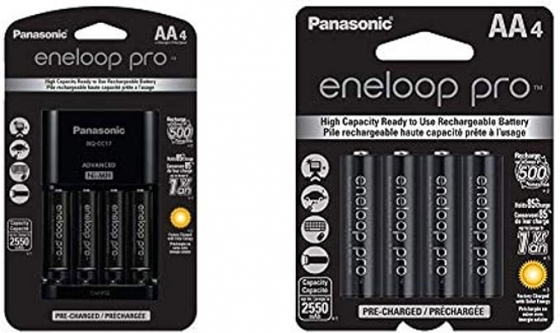 ihocon: Panasonic eneloop pro Rechargeable Battery Charger Bundle with AA High Capacity Ni-MH Pre-Charged Batteries充電器 + AA 充電電池 4個