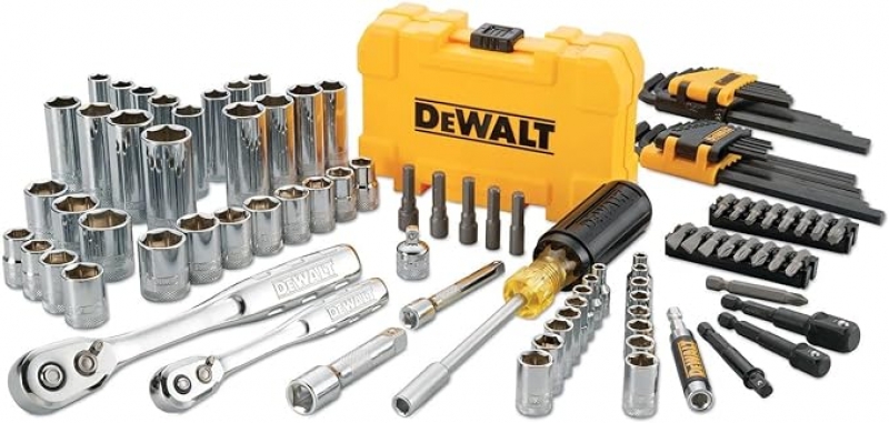 ihocon: DEWALT Mechanics Tools Kit and Socket Set, 1/4 & 3/8 Drive, SAE, 108-Piece (DWMT73801)   工具組