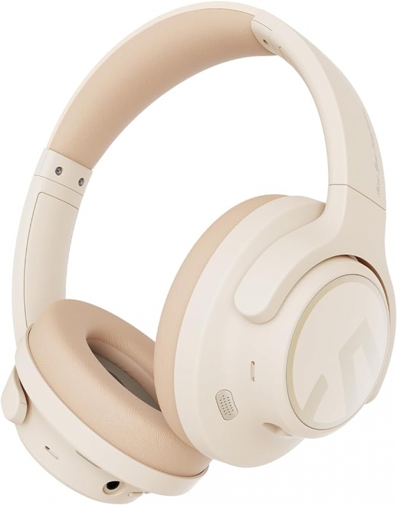 ihocon: SoundPEATS Space Hybrid Active Noise Cancelling Headphones, Wireless Over Ear Bluetooth Headset, 123H Playtime, Hi-Res Audio Wired, APP Custom EQ, Deep Bass, Comfort Ear Cups, for Home Office Travel   蓝牙无线混合式主动降噪耳机
