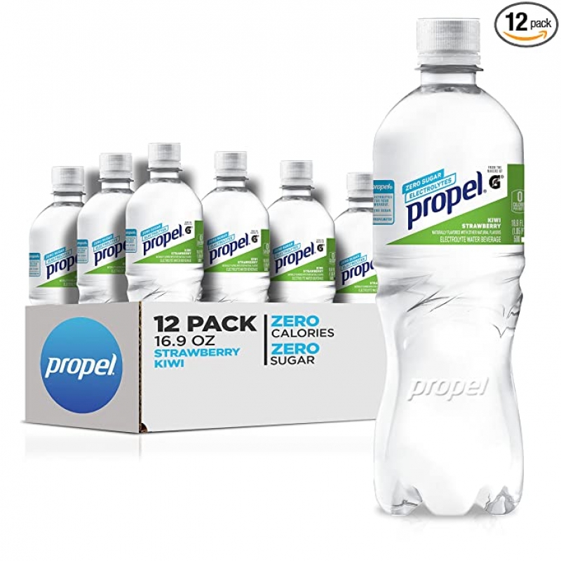 ihocon: Propel, Kiwi Strawberry, Zero Calorie Sports Drinking Water with Electrolytes and Vitamins C&E, 16.9 Fl Oz (12 Count) 運動飲用水, 添加電解質及維他命, 奇異果草莓口味